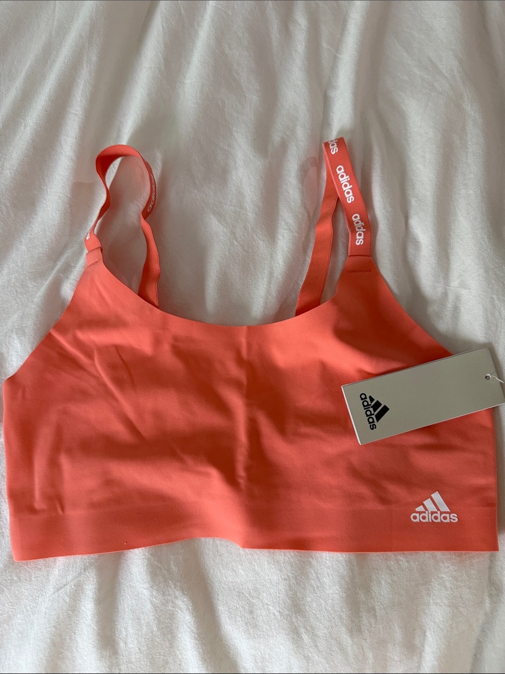 Adidas Camo Crop Tank and Coral Sports Bra - Picture 5 of 5